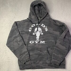 Golds Gym Vintage Dark Camo Hoodie Men's Size XL Independent  Trading Company